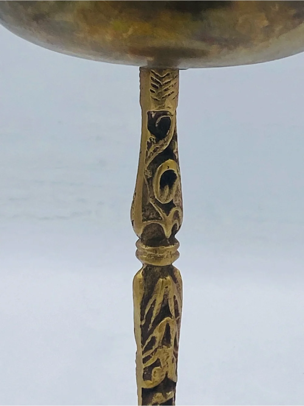 Vintage Solid Brass Decorative Pedestal Compote Lotus Design Stunning Decor